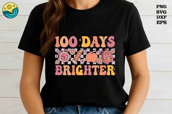 100 Days Brighter SVG: Graphics for T-Shirt Designs