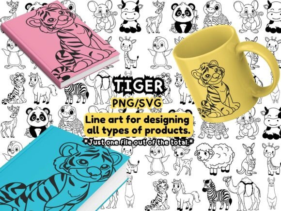 Adorable Baby Tiger SVG PNG: Graphics and Illustrations