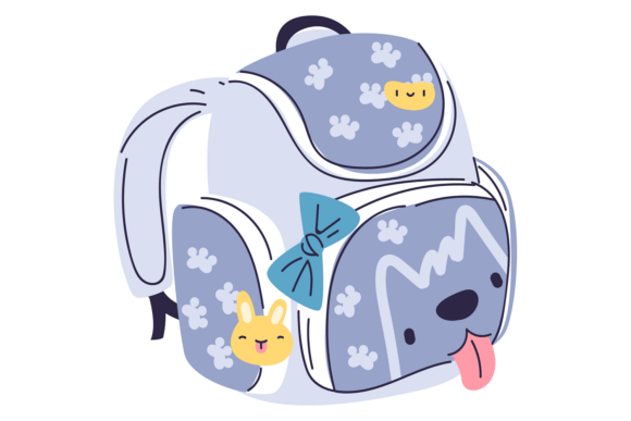 Cute Backpack Drawing: Graphics & Illustrations