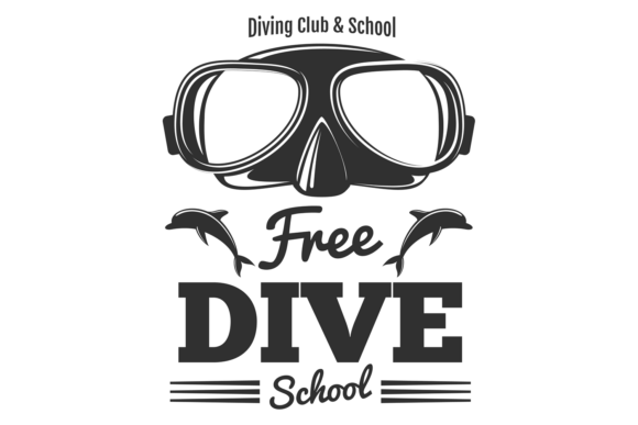 Free Dive School Emblem: Graphics & Illustrations
