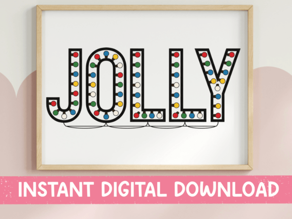 Jolly Christmas String Lights SVG for T-Shirt Graphics