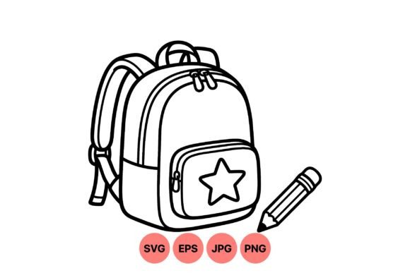 Kids School Backpack Clipart: Graphics & Illustrations