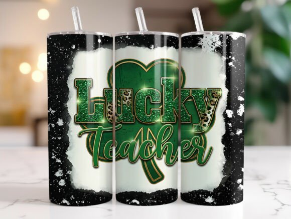 Lucky Shamrock Teacher Graphics & Tumbler Wraps