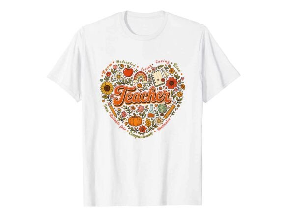 Retro Teacher Autumn Fall T-Shirt Graphics