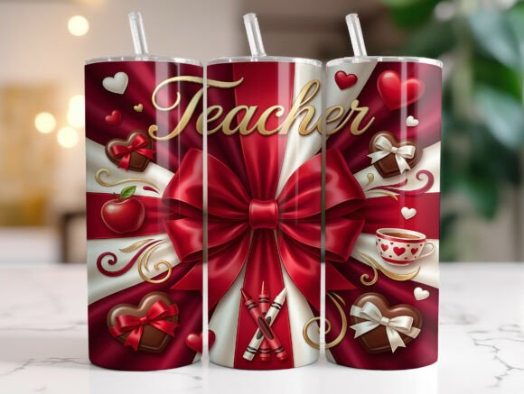 Review: Teacher Valentine Skinny Tumbler Wrap