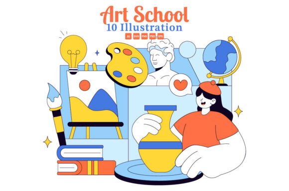 Reviewing 10 Art School Vector Illustrations for Web Graphics