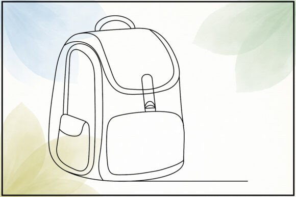 School Backpack Line Art: Graphics & Illustrations