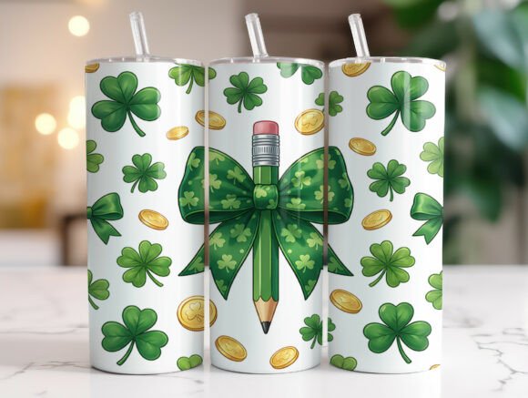 Shamrock Bow Graphics for Tumbler Wraps