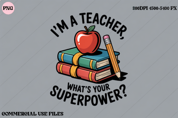 Teacher Superpower Graphics for T-Shirt Designs