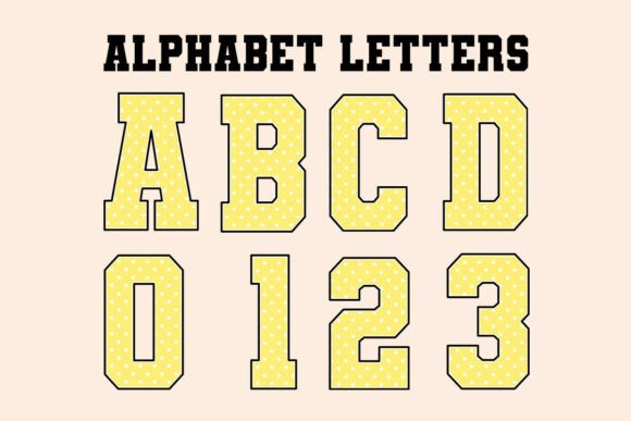 Yellow Polka Dots Teacher Alphabet Png Graphics and Illustrations